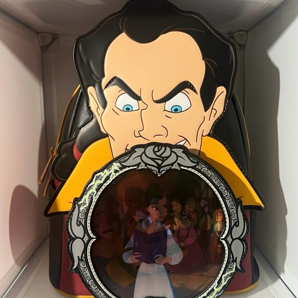 Loungefly Beauty & The Beast Gaston Magic Mirror Lenticular Mini Backpack
